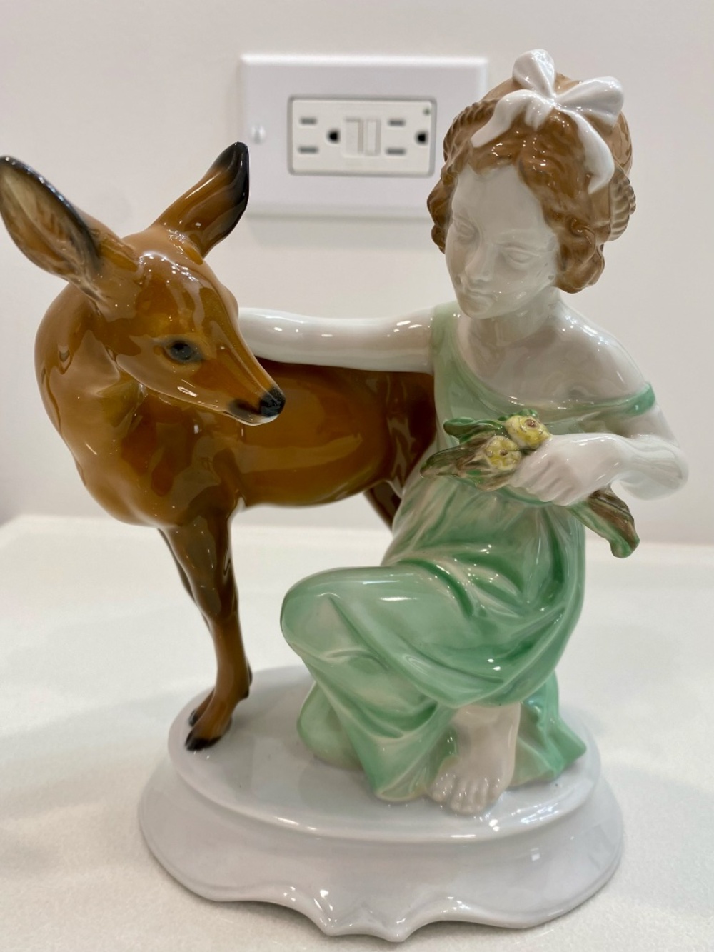 ROSENTHAL-Max Fritz 'Girl with Deer' #1281 Porcelain Figurine C. 1936